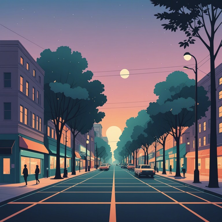 Imagine walking through a lively cityscape as twilight falls, with the soulful rhythms of an electric piano leading you through winding streets and across moonlit parks. This track combines organic sounds melded perfectly with a city's heartbeat, creating a nostalgic yet hopeful vibe.