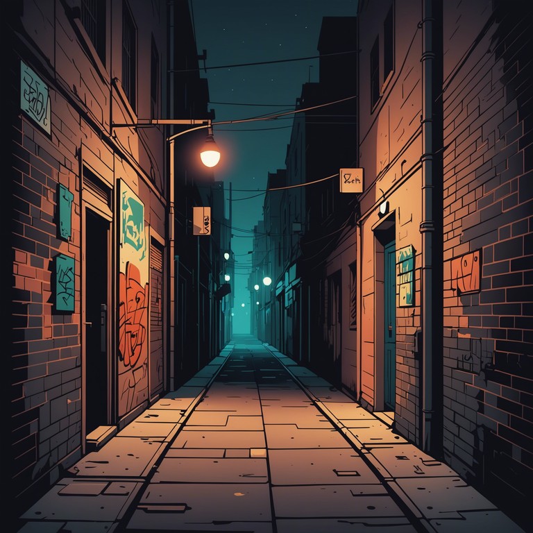 A gritty and haunting instrumental piece capturing the essence of walking alone through a city's dark alleys late at night. The track merges eerie, echoing elements with rough, textured beats to evoke a sense of suspense and caution. The echoing effects create an almost dreamlike state amid the rough urban environment.