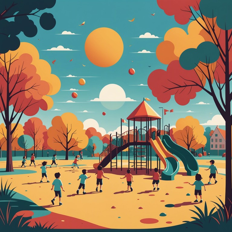 A soothing and gentle melody that transports listeners back to the joyous, carefree days of childhood playtimes, filled with laughter and imagination. The music conjures images of swinging on swings and playing hopscotch under a sunny sky.