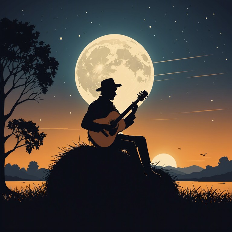 A haunting acoustic melody evoking nostalgia and serenity under a vast starry sky in the open brazilian countryside.