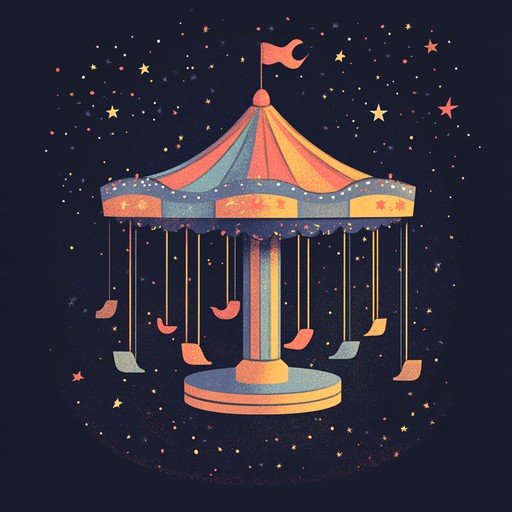 A delightful instrumental track featuring lively calliope tunes and orchestral flourishes, evoking the cheerful atmosphere of a spinning carousel in a whimsical fairground