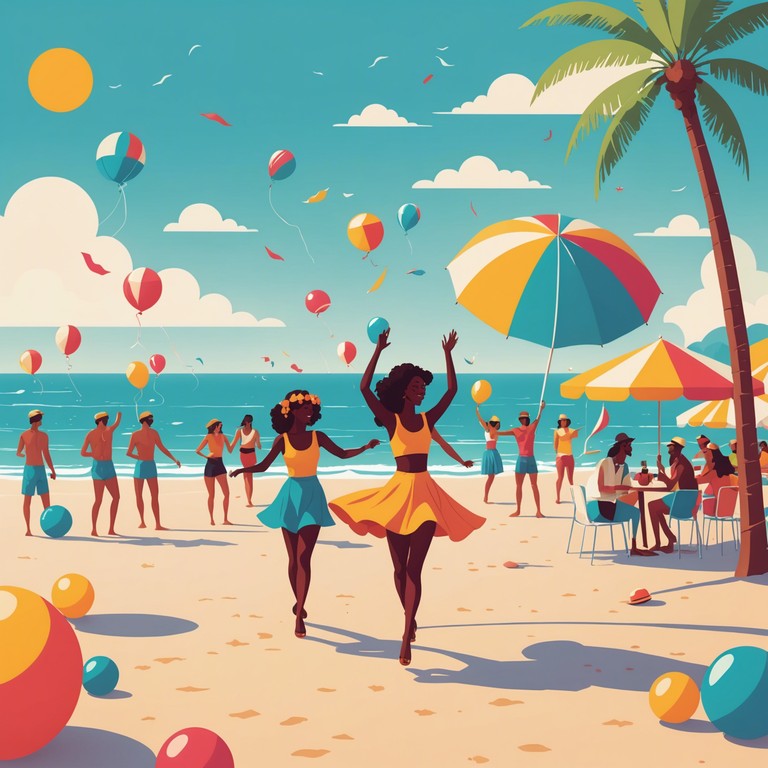 Imagine a perfect day on the beach, the sun is shining, and the speakers are playing this light, carefree dance beat that encourages everyone to get up and move. This track is the ultimate addition to any party playlist with its upbeat tempo and playful energy.