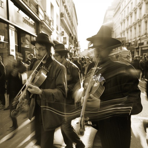 A lively blend of jewish klezmer traditions interwoven with urban inspired beats and basslines. This track highlights the rich clarinet melodies emblematic of klezmer music amidst a backdrop of modern, pulsating rhythms, bringing a sense of cultural identity to the urban soundscape.