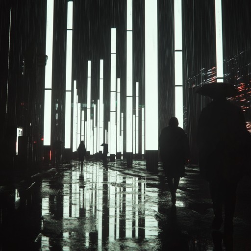 This track explores a dystopian future through a blend of gritty synth waves and atmospheric tension, reminiscent of a neon lit cityscape under surveillance. The sound design leverages a blend of old and new synth techniques, providing a haunting yet mesmerizing audio journey that feels like a descent into a futuristic underworld where light and shadow play an eternal game.