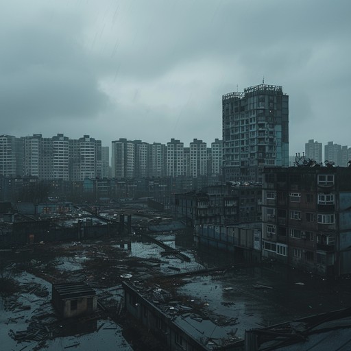 Craft a sorrowful instrumental with a lonely guitar expressing deep emotions of pain and nostalgia, surrounded by ambient noises that mimic the sound of an empty city during a rainstorm.