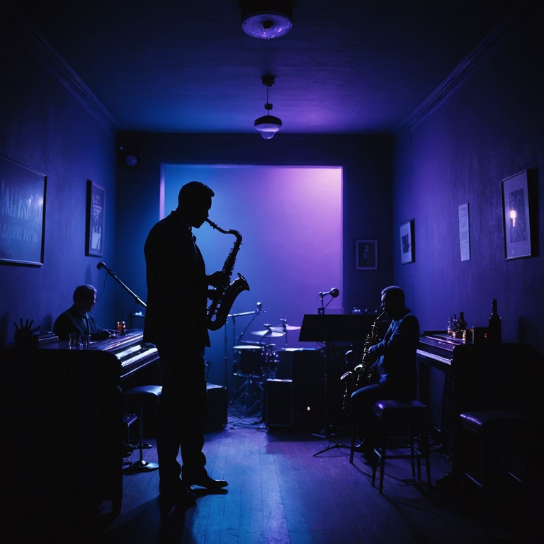 In this track, the sultry sound of a saxophone intertwines with deep, resonant bass frequencies, creating an atmosphere rich with emotion and tinged with the essence of a late night blues club. The song starts with a whisper of notes, slowly building into a powerful expression of feeling, perfect for a reflective or intimate setting.