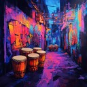 an intense salsa piece capturing the street's vibrant pulse.