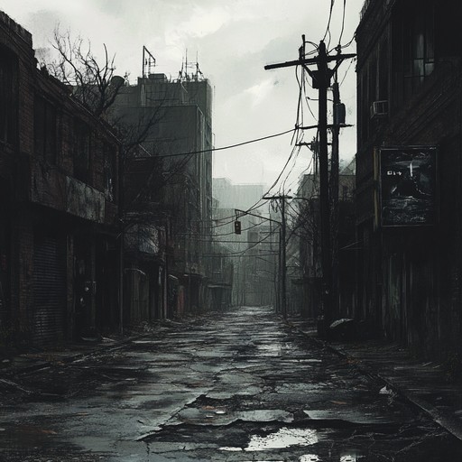 An instrumental journey into the echoes of a barren cityscape overtaken by shadows and desolation, characterized by dark, grungy guitar riffs and heavy bass. The track is an evocative depiction of urban decay, with an aura of haunting nostalgia and ominous foreboding.