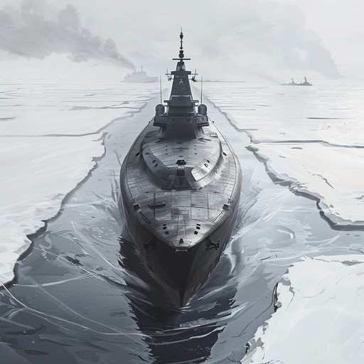 Venture into the depths of the baltic sea with dynamic synth melodies guiding the way, symbolizing the prowess and technological advancement of the russian navy.