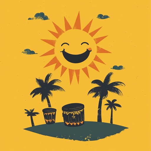 A cheerful instrumental featuring lively steel drum rhythms and bright melodies that transport listeners to a sunny tropical paradise filled with happiness and warmth.