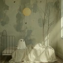 haunting melody intertwined with eerie, whispering voices