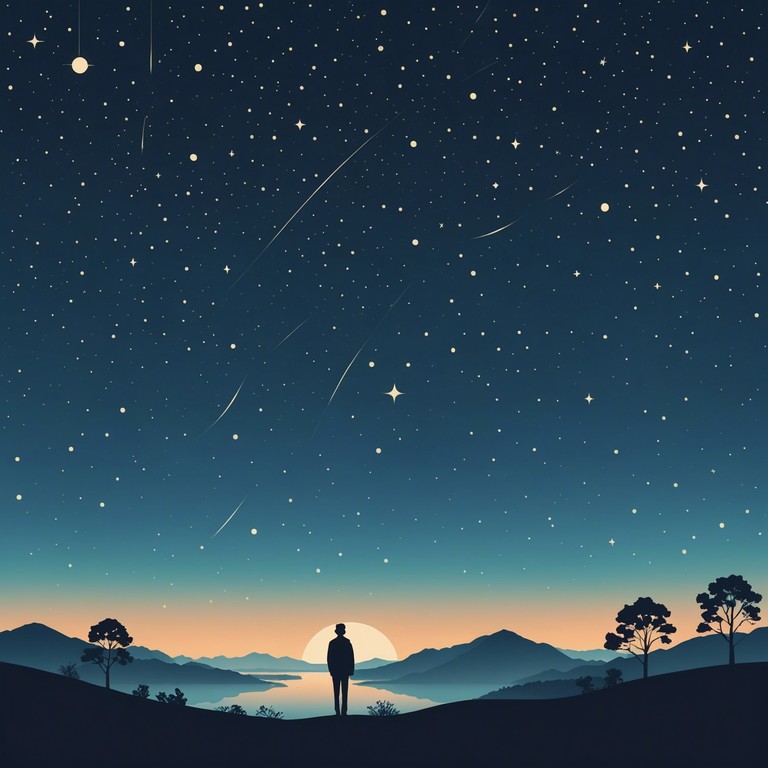 This track creates an immersive experience with soft, reverberating beats that mimic the peaceful yet mysterious atmosphere of nighttime under a starry sky. The minimalistic yet profound nature of the song invites listeners into a state of relaxation and introspection.