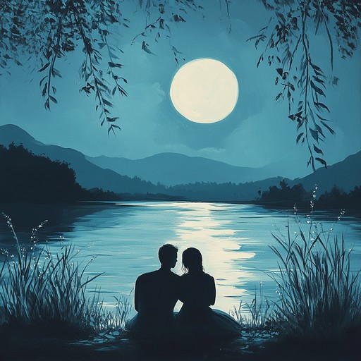 A calming, romantic instrumental piece beginning with a delicate piano melody, gradually enriching with subtle orchestral strings. The gentle progression evokes a serene and intimate atmosphere, perfect for quiet, reflective moments under a moonlit sky. Smooth transitions and soothing harmonics create a timeless piece that envelops the listener in warmth and tenderness.