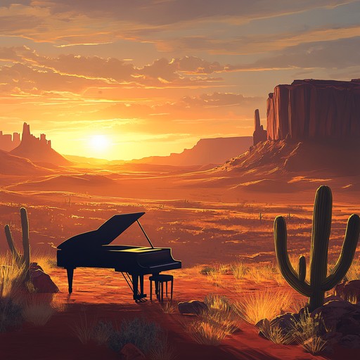 An intricately arranged piece blending traditional western motifs with a rich orchestral backdrop. The use of piano and strings sweeps listeners into a tranquil yet grand depiction of the old west, stirring deep nostalgia and contemplative reverie.