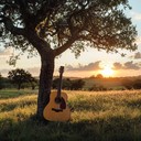 gentle guitar melodies evoking calm within a serene woodland.