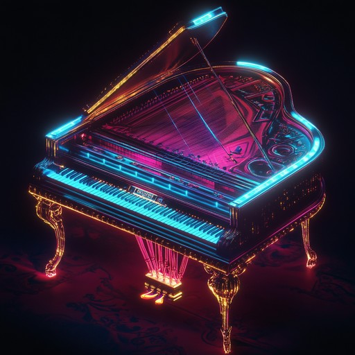 A harmonious blend where baroque harpsichord melodies intertwine with futuristic synthesizer sounds, achieving a perfect balance of classical and modern elements. This composition revolutionizes traditional music by integrating digital innovation.