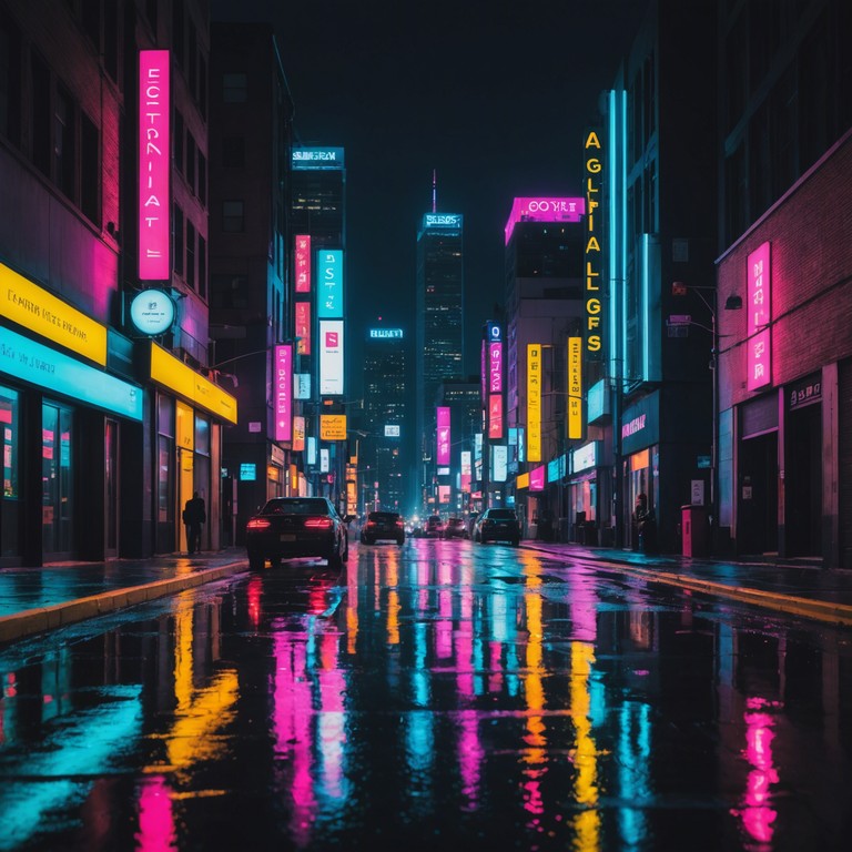 Imagine speeding through a futuristic cityscape, electric pulses syncing with rapid beats, capturing the essence of an urban night chase illuminated by neon lights. The score intensifies the feel of adrenaline and the gleam of wet asphalt.