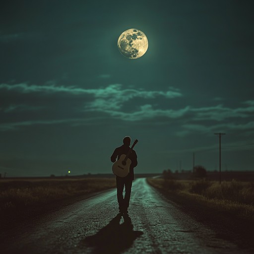 An expressive country ballad featuring a soulful guitar melody that evokes the solitude and introspection of wandering alone under the stars on endless open roads.