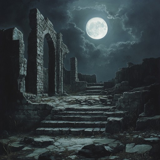 A dark orchestral piece, prominent in deep cello and ominous brass. This track slowly unveils ancient mysteries through layered melodies, creating an eerie and contemplative mood rooted in mythological shadows.