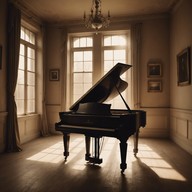 melancholic piano melodies evoke bygone eras