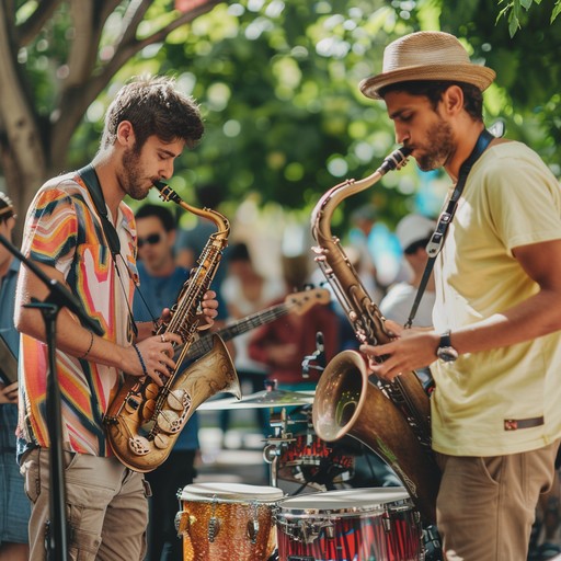 A joyful fusion where traditional klezmer meets infectious funk, led by a dynamic clarinet amidst danceable rhythms and basslines.