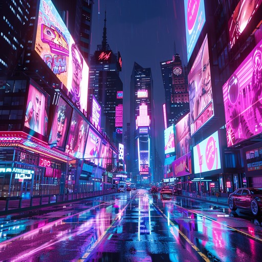 A vibrant track combining pulsating beats with futuristic synths and a driving bassline to create a bustling, high energy cyberpunk atmosphere. Perfect for dance floors in a sci fi dystopian cityscape.