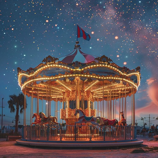 Imagine a lively carousel in a fantastical dreamland, spinning to the tune of a playful lullaby. This track features intricate folk melodies intertwined with soothing, yet vivacious rhythms, designed to gently escort listeners into a whimsical dreamscape. The enchanting, child like charm of the music evokes a sense of wonder and excitement, making it perfect for both playtime and bedtime