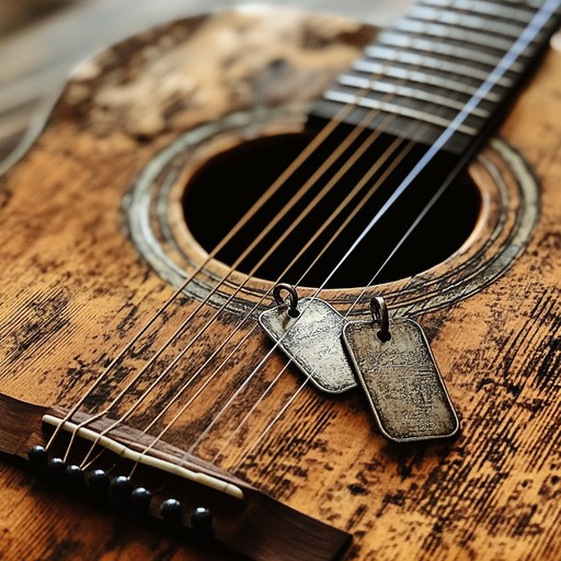 An instrumental track featuring acoustic guitar, delicately weaving melodies that reflect the solitude and introspection of a soldier on the battlefield, evoking feelings of nostalgia and yearning.