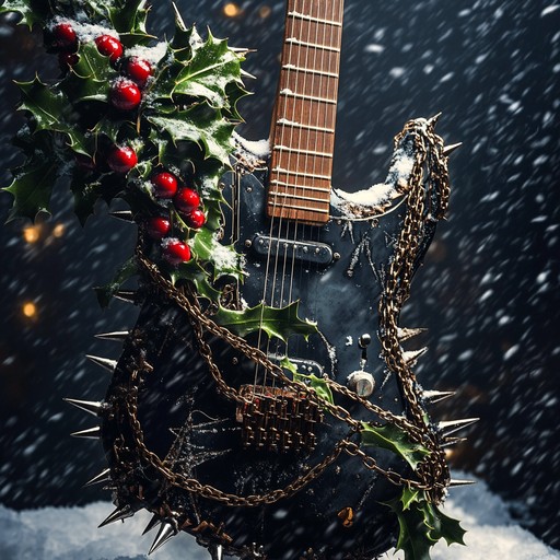 An instrumental song that fuses aggressive punk rock vibes with traditional holiday tunes, creating a rebellious and energetic atmosphere perfect for unconventional celebrations.