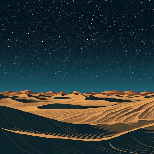 Transport listeners to a mystical desertscape with ethereal ambient layers blending seamlessly with ancient rhythmic patterns. The sounds of an aeolian harp float over exotic percussion, crafting a deeply immersive and serene experience.