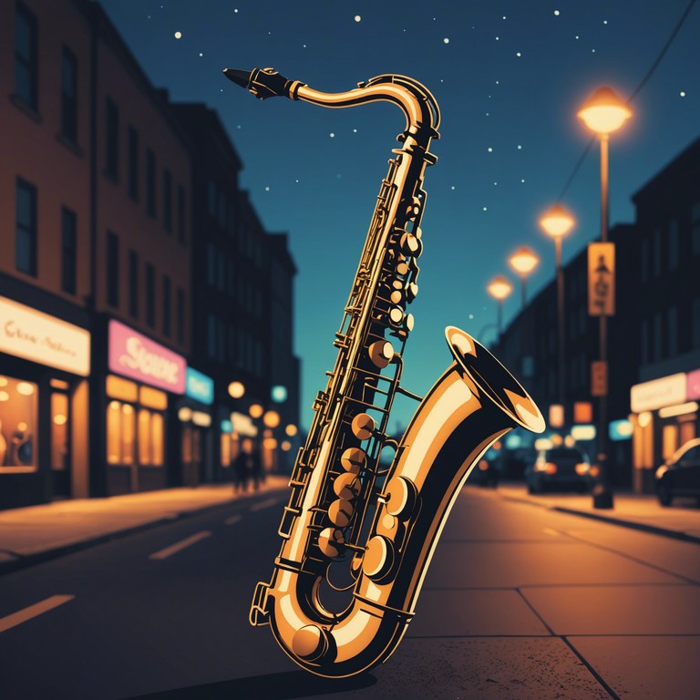 As night falls, the tones of a melodic saxophone echo through the skyscrapers, crafting an atmosphere that blends the spirit of jazz with the soul of the city. This track is your companion for a reflective stroll through downtown or a quiet night in, enveloped in the comforting embrace of smooth jazzy tones.