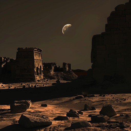 A brooding instrumental piece featuring middle eastern instruments and scales. The track builds intensity with each measure, anchored by the melodious, yet haunting oud. Layered with a distant, echoing drum pattern, it conjures images of shadows in the desert and secrets concealed in ancient ruins.