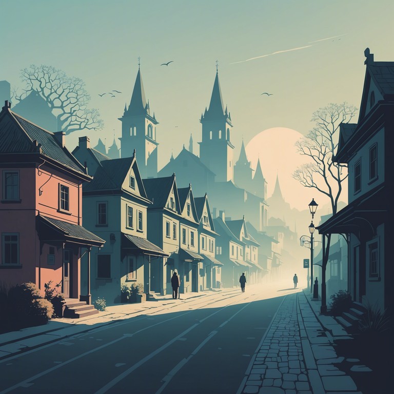 Imagine a scene where morning fog hangs over an ancient, deserted town, with only the sound of a distant piano cutting through the silence. The music embodies a blend of introspection and ghostly presence, making you feel both the beauty and the melancholy of isolation.