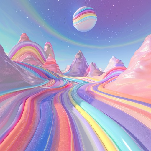 A playful and vibrant journey through a whimsical candy themed cosmos, blending delightful synth melodies, quirky sound effects, and energetic beats to create a joyous futuristic soundscape. Perfect for bringing imaginative and lighthearted scenes to life.