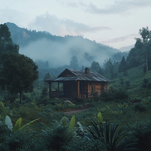 Dive into the heartfelt sounds of the appalachian mountains with a nostalgic folk composition, expressing deep emotional longing through the soothing tunes of a banjo intertwined with natural ambient sounds.