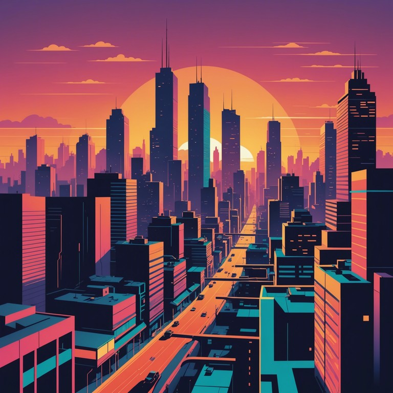 A composition that elevates the soul with its blend of dynamic synths and lively tempos, simulating a soaring feeling as one navigates through a vibrant digital city. The delightful interplay of immersive rhythms and ambient chords promotes a sense of wonder and awe.