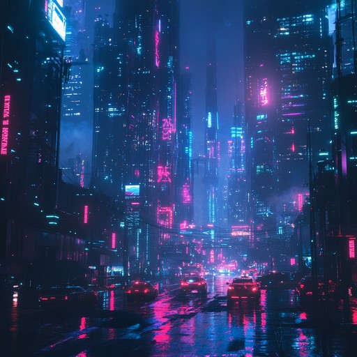 Immerse yourself in a soundscape dominated by pulsating beats and distorted bass lines, evoking a neon drenched cyberpunk cityscape. The track layers synth waves with glitchy textures, creating an intense yet hypnotic atmosphere that transports listeners to a high tech, dystopian future.