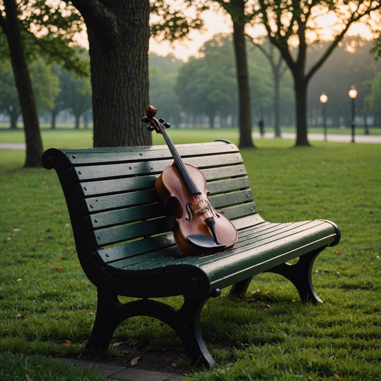 An elegant musical piece that captures the soul of a bustling city while providing an auditory escape through soothing and complex violin melodies. It's a harmonious blend of sharp, soulful bursts with serene pauses, reflecting life’s unexpected pauses within the chaos.