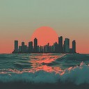 energetic bossa nova blending city rhythms with ocean vibes