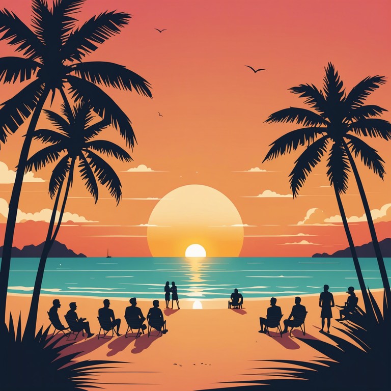 Feel the vibrant energy of the caribbean sun as it sets the scene for a festive celebration of life and joy. This tune brings forth a groovy blend of intricate rhythms and captivating melodies, backed by the iconic sound of steel drums, inviting everyone to let loose and dance on the warm sandy beach.