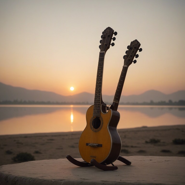 This piece captures the essence of a blissful, serene morning in northern india, using traditional hindustani classical structures to evoke a sense of awakening and joy. The melody drawn out through the sitar promises to fill listeners with warmth and vibrant energy, much like the first rays of the sun piercing through the morning sky.