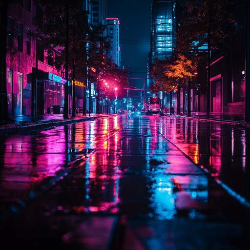 A soulful instrumental track blending smooth r&b tones to portray a solitary journey through the city's glowing nightscape, invoking deep personal reflection.