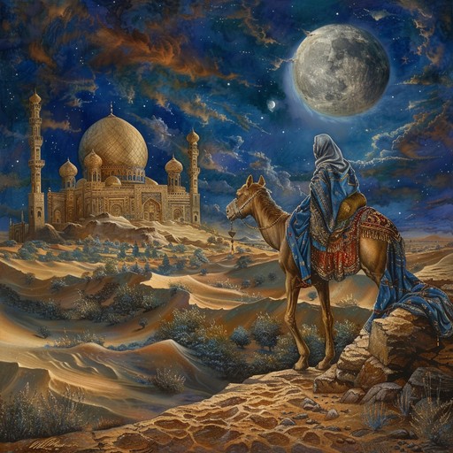 Embark on a captivating voyage through the mystical lands of the middle east with this mesmerizing instrumental piece. The haunting melodies of the oud intertwine with the rhythmic pulses of the darbuka, creating an atmosphere of ancient tales and desert sands. The rich tapestry of sounds evokes images of bustling bazaars, ornate palaces, and the timeless beauty of the region.