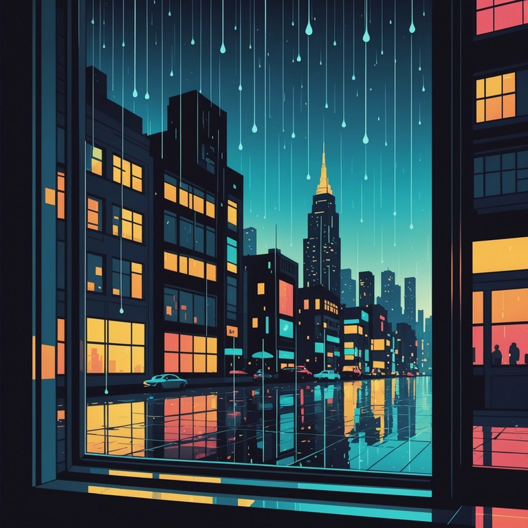 This alternative take focuses on even smoother rhythms, adding layers of ambient synths to provide a more relaxed, almost ethereal feel to the nighttime cityscape. It’s more subdued, stressing the ambient aspects of city life at night.