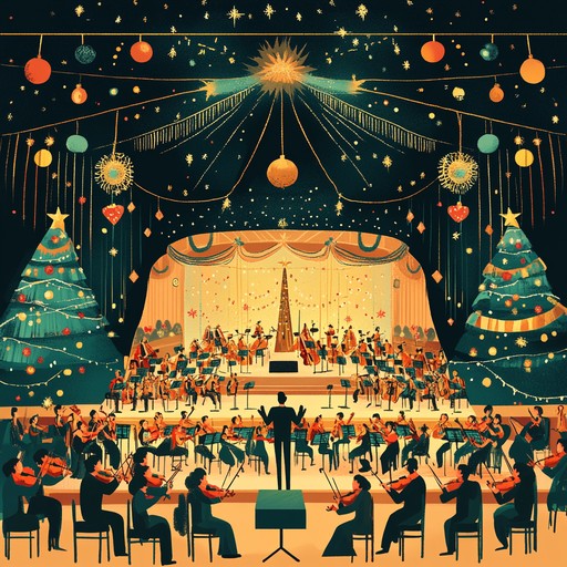 A sweeping cinematic orchestral composition that captures the spirit of a festive gathering, blending uplifting melodies with triumphant brass, soaring strings, and rhythmic percussion to evoke feelings of joy, unity, and celebration.