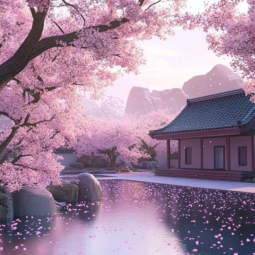 This instrumental piece elegantly captures the serene beauty of cherry blossoms in full bloom. Delicate piano melodies intertwine with soft electronic synths, creating a calming and inspiring atmosphere reminiscent of a peaceful japanese spring day. The music flows gently, evoking images of petals floating in the wind and tranquil moments of reflection. Perfect for relaxation and creating a serene mood.