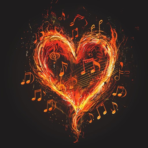 An instrumental piece showcasing the intensity and depth of romantic love, with fiery violin melodies weaving through symphonic arrangements, capturing heartfelt emotions.