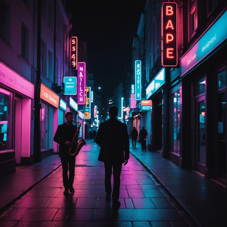 In this track, a solitary saxophone echoes the quiet hum of a sleepless city as it plays soulful, jazzy melodies layered over a deep house beat. The song captures the essence of nocturnal solitude in a bustling urban environment, where the vibrant life of the daytime gives way to the introspective, neon lit night.