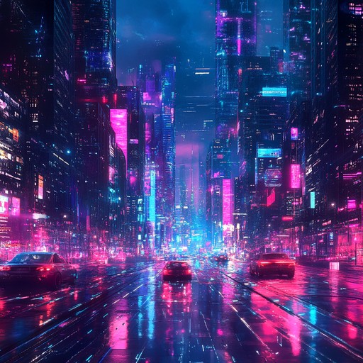 Immerse yourself in a high energy futuristic soundscape where powerful basslines collide with glitch infused synth melodies, evoking the neon lit streets of a cyberpunk metropolis.