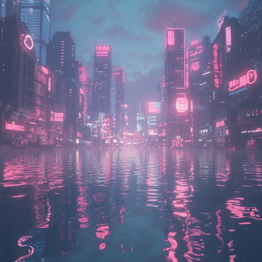 Explore a relaxing electronic journey through neon streets and digital skies, featuring gentle rhythms and serene soundscapes for a calming cyberpunk experience.